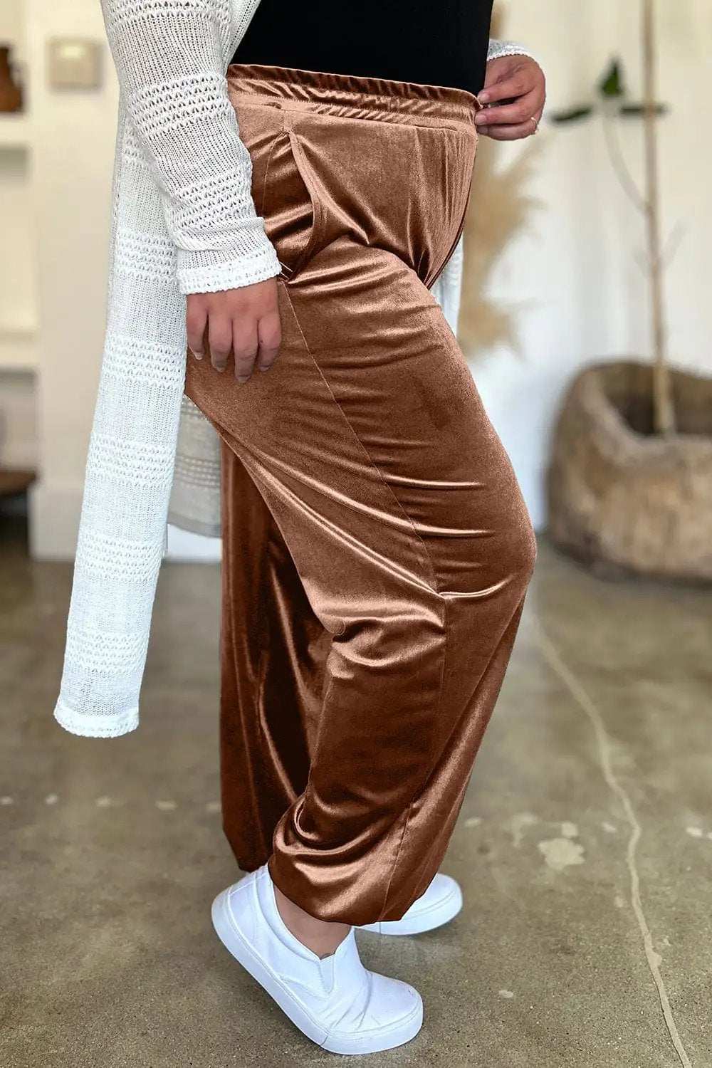 Pocketed Elastic Waist Joggers - Trendsi - Flyclothing LLC