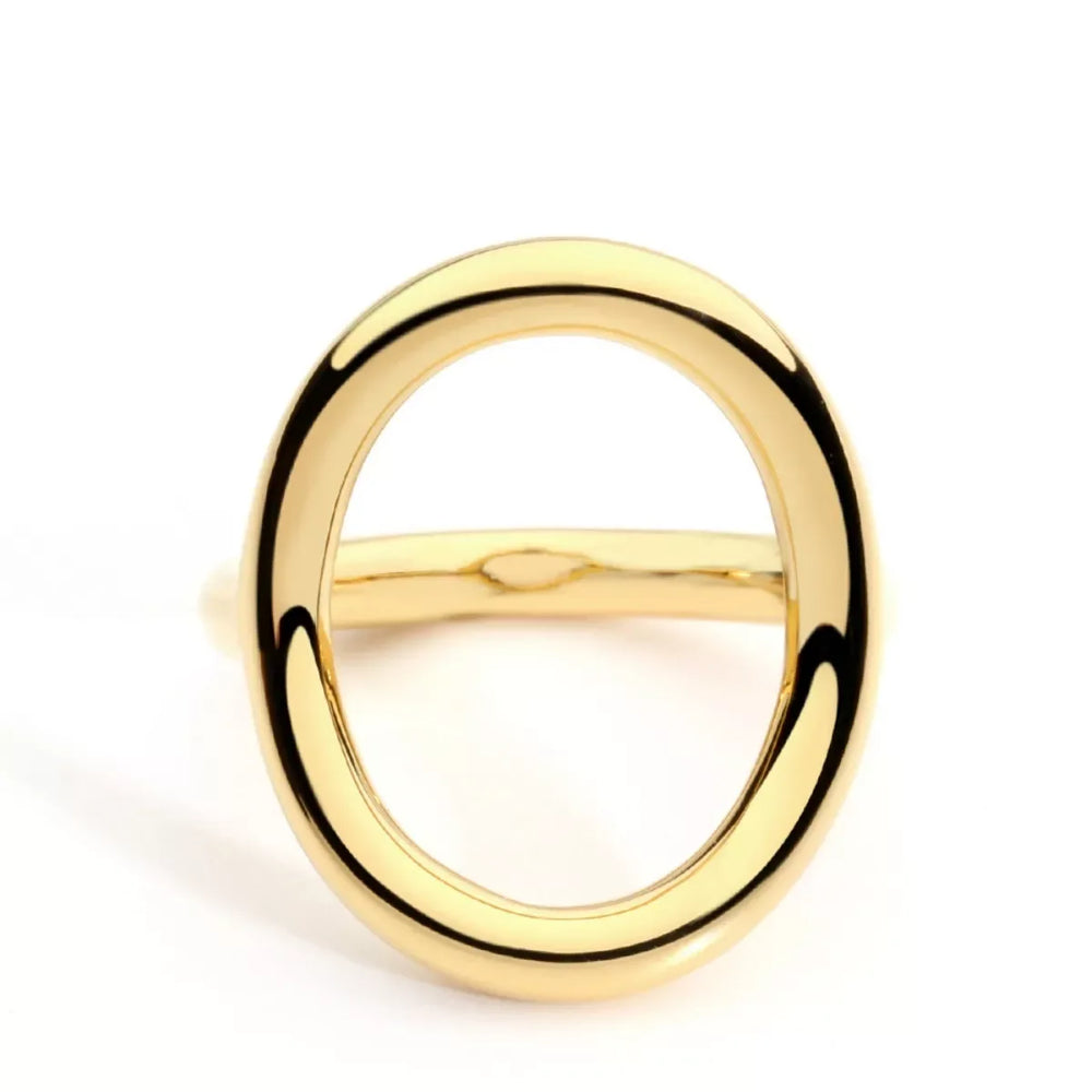 18K Gold-Plated Copper Round Ring - Trendsi - Flyclothing LLC