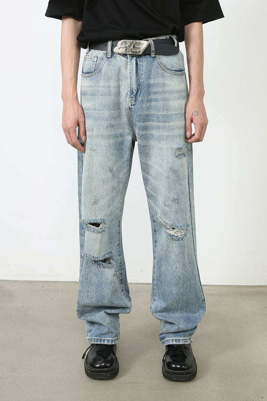Men's Distressed Jeans with Pockets - Trendsi - Flyclothing LLC