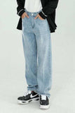 Mid Rise Wide Straight Jeans with Pockets - Trendsi - Flyclothing LLC
