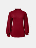 Full Size Mock Neck Long Sleeve T-Shirt - Trendsi - Flyclothing LLC