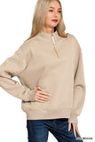Zenana Fleece Half Zip Sweatshirt - Trendsi - Flyclothing LLC
