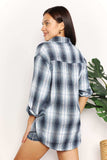 Mandy Plaid Dropped Shoulder Shirt - Trendsi - Flyclothing LLC