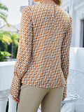 Printed Long Sleeve Blouse - Trendsi - Flyclothing LLC
