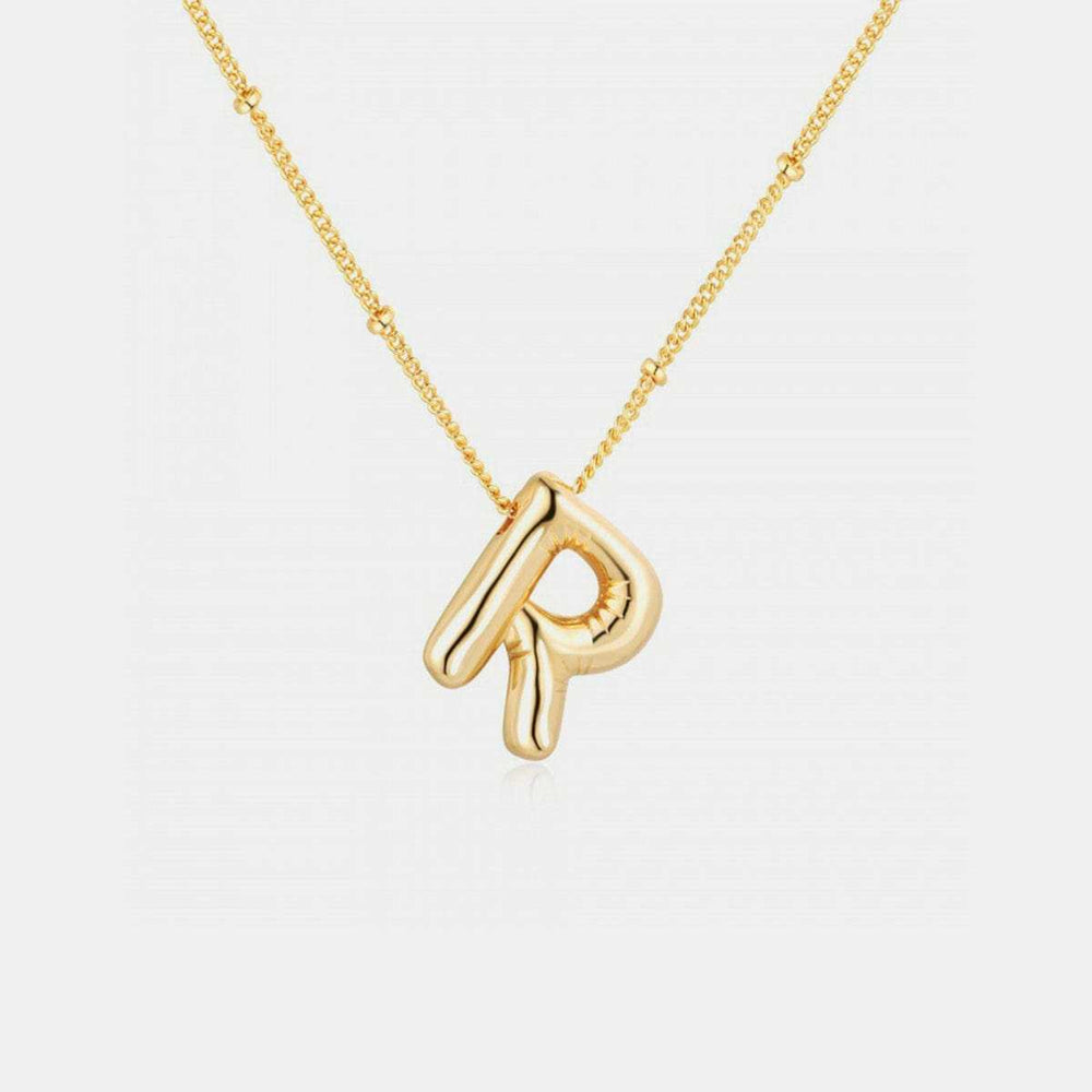 Gold-Plated Letter Pendant Necklace - Trendsi - Flyclothing LLC
