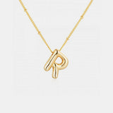 Gold-Plated Letter Pendant Necklace - Trendsi - Flyclothing LLC