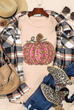 Pumpkin Round Neck Short Sleeve T-Shirt - Trendsi - Flyclothing LLC