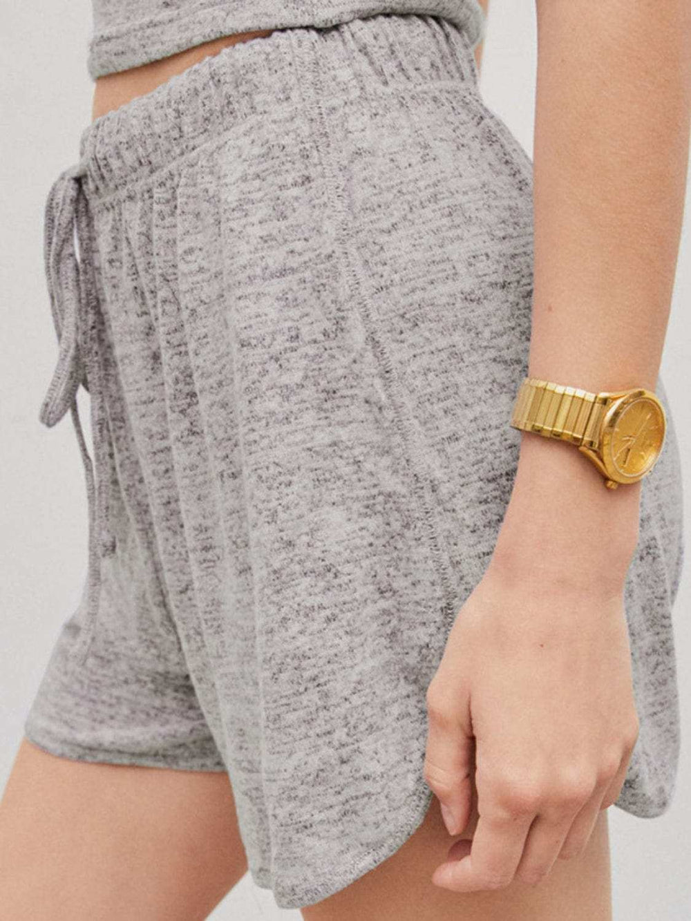 Quarter Button Sleeveless Top and Drawstring Shorts Lounge Set - Trendsi - Flyclothing LLC