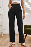 High Waist Wide Leg Pants with Pockets - Trendsi - Flyclothing LLC