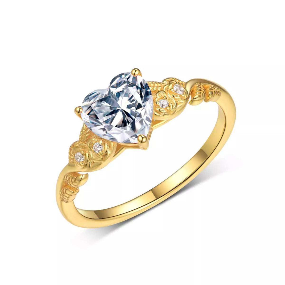 1.5 Carat Moissanite 925 Sterling Silver Heart Ring - Trendsi - Flyclothing LLC