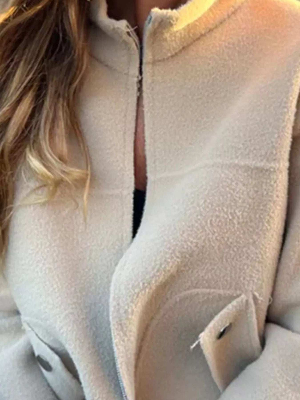 Full Size Textured Knit Zip Up Outerwear Plus Size - Trendsi - Flyclothing LLC