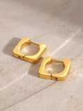 18K Gold-Plated Stainless Steel Square Earrings - Trendsi - Flyclothing LLC