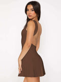 Backless Wide Strap Mini Dress - Trendsi - Flyclothing LLC