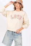 SAGE + FIG LOVE Path Applique Drop Shoulder Sweatshirt - Trendsi - Flyclothing LLC