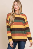 BOMBOM Multi-Color Striped Knit Top - Trendsi - Flyclothing LLC