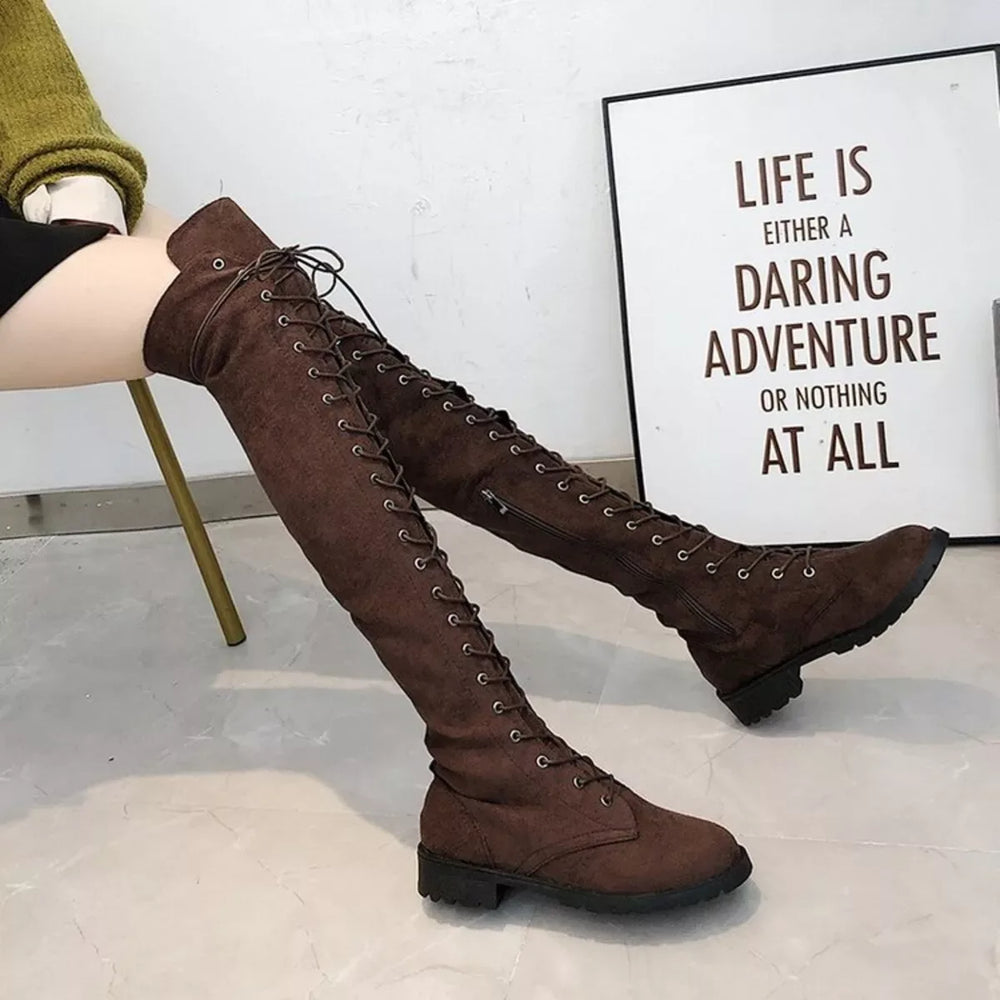 Lace-Up Over-the-Knee Boots - Trendsi - Flyclothing LLC