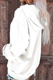 Distressed Drawstring Long Sleeve Hoodie - Trendsi - Flyclothing LLC