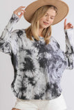 Umgee Full Size Tie Dye Round Neck Ribbed Button Front Top Plus Size - Trendsi - Flyclothing LLC