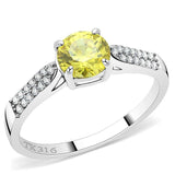 DA021 - High polished (no plating) Stainless Steel Ring with AAA Grade CZ in Topaz - Alamode - Flyclothing LLC