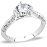 DA036 - High polished (no plating) Stainless Steel Ring with AAA Grade CZ in Clear - Alamode - Flyclothing LLC