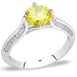 DA037 - High polished (no plating) Stainless Steel Ring with AAA Grade CZ in Topaz - Alamode - Flyclothing LLC