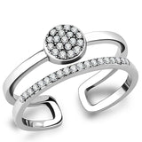 DA048 - High polished (no plating) Stainless Steel Ring with AAA Grade CZ in Clear - Alamode - Flyclothing LLC