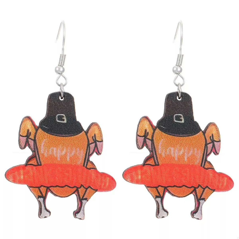 Thanksgiving Turkey Dangle Earrings - Trendsi - Flyclothing LLC