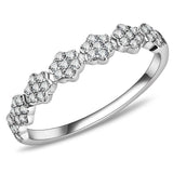 DA102 - High polished (no plating) Stainless Steel Ring with AAA Grade CZ in Clear - Alamode - Flyclothing LLC