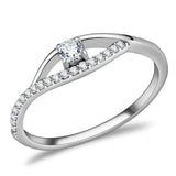 DA108 - High polished (no plating) Stainless Steel Ring with AAA Grade CZ in Clear - Alamode - Flyclothing LLC