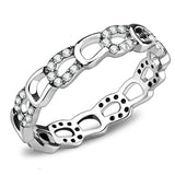 DA111 - High polished (no plating) Stainless Steel Ring with AAA Grade CZ in Clear - Alamode - Flyclothing LLC