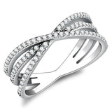 DA124 - High polished (no plating) Stainless Steel Ring with AAA Grade CZ in Clear - Alamode - Flyclothing LLC