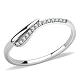 DA159 - High polished (no plating) Stainless Steel Ring with AAA Grade CZ in Clear - Alamode - Flyclothing LLC
