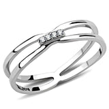 DA160 - High polished (no plating) Stainless Steel Ring with AAA Grade CZ in Clear - Alamode - Flyclothing LLC
