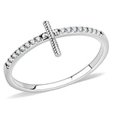 DA161 - High polished (no plating) Stainless Steel Ring with AAA Grade CZ in Clear - Alamode - Flyclothing LLC