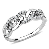 DA163 - High polished (no plating) Stainless Steel Ring with AAA Grade CZ in Clear - Alamode - Flyclothing LLC