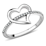 DA164 - High polished (no plating) Stainless Steel Ring with AAA Grade CZ in Clear - Alamode - Flyclothing LLC