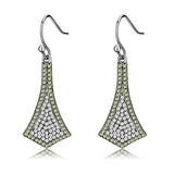DA174 - High polished (no plating) Stainless Steel Earrings with AAA Grade CZ in Topaz - Alamode - Flyclothing LLC
