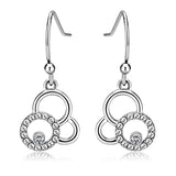 DA215 - High polished (no plating) Stainless Steel Earrings with AAA Grade CZ in Clear - Alamode - Flyclothing LLC