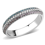 DA232 - High polished (no plating) Stainless Steel Ring with AAA Grade CZ in Multi Color - Alamode - Flyclothing LLC