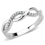 DA243 - High polished (no plating) Stainless Steel Ring with AAA Grade CZ in Clear - Alamode - Flyclothing LLC