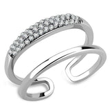 DA247 - High polished (no plating) Stainless Steel Ring with AAA Grade CZ in Clear - Alamode - Flyclothing LLC
