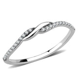 DA263 - High polished (no plating) Stainless Steel Ring with AAA Grade CZ in Clear - Alamode - Flyclothing LLC