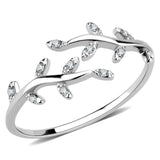 DA266 - High polished (no plating) Stainless Steel Ring with AAA Grade CZ in Clear - Alamode - Flyclothing LLC