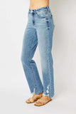 Judy Blue Full Size High Waist Straight Jeans with Heavy Destroy Plus Size - Trendsi - Flyclothing LLC