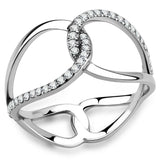 DA307 - No Plating Stainless Steel Ring with AAA Grade CZ in Clear - Alamode - Flyclothing LLC