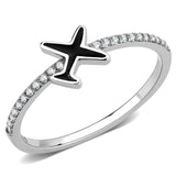 DA311 - No Plating Stainless Steel Ring with Epoxy in Jet - Alamode - Flyclothing LLC