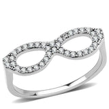 DA315 - No Plating Stainless Steel Ring with AAA Grade CZ in Clear - Alamode - Flyclothing LLC