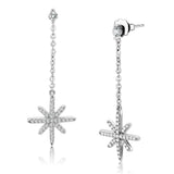 DA329 - No Plating Stainless Steel Earrings with AAA Grade CZ in Clear - Alamode - Flyclothing LLC