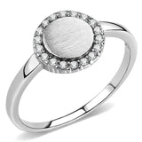 DA340 - No Plating Stainless Steel Ring with AAA Grade CZ in Clear - Alamode - Flyclothing LLC