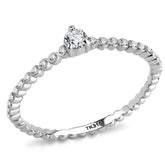 DA343 - No Plating Stainless Steel Ring with AAA Grade CZ in Clear